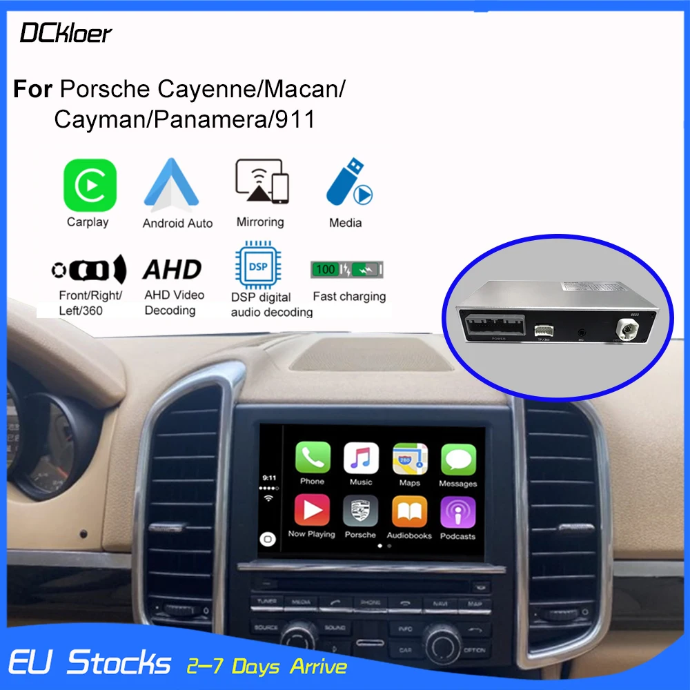 Wireless Apple Carplay For Porsche 718 911 Bosxter Cayman Macan Cayenne Panamera PCM3.1 3.0 4.0 Android Auto Support Rear Camera