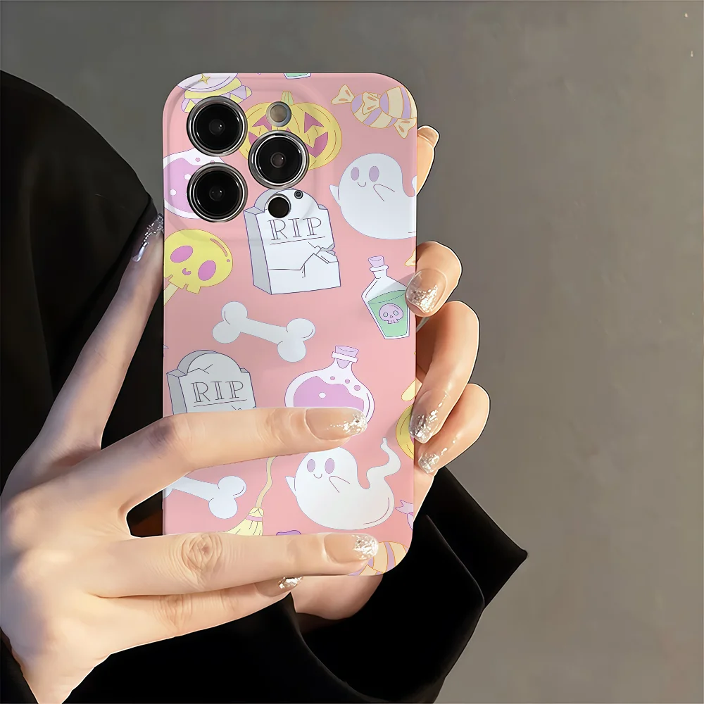 Чехол для телефона «Жуткий тыквенный» на Хэллоуин для iPhone 17, 16, 15, 14, 13, 12, 11 Plus Pro Max Mini, чехлы из пленки с точными отверстиями