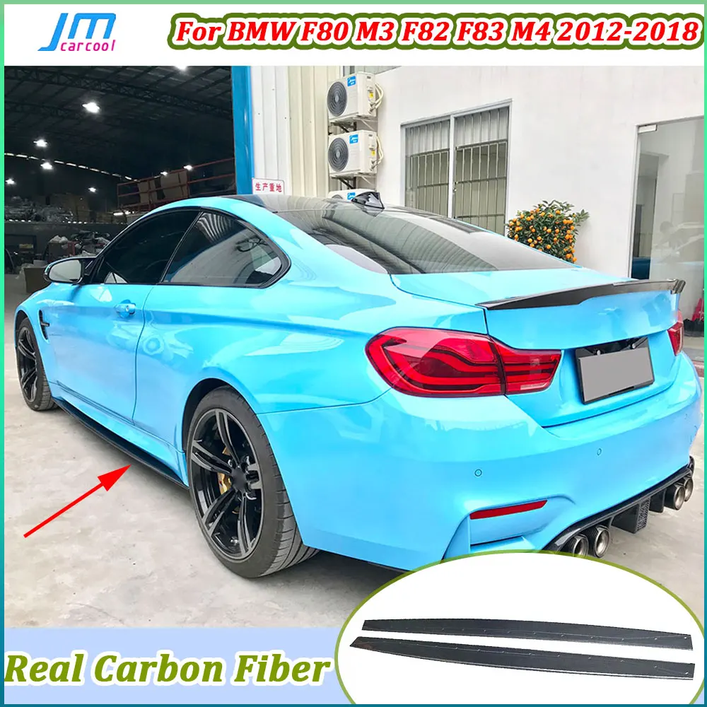 Für BMW 3er F80 M3 4er F82 F83 M4 2012-2018 Echte Carbon-Seitenschweller Stoßstangenlippen-Verkleidung