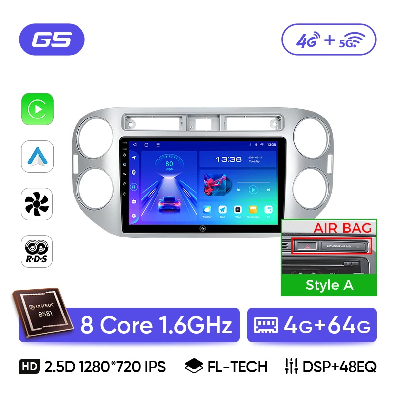 Ainavi autoradio voor Volkswagen VW Tiguan 2006 2010 2016 Golf Plus draadloze Carplay Android Auto autoradio multimediaspeler