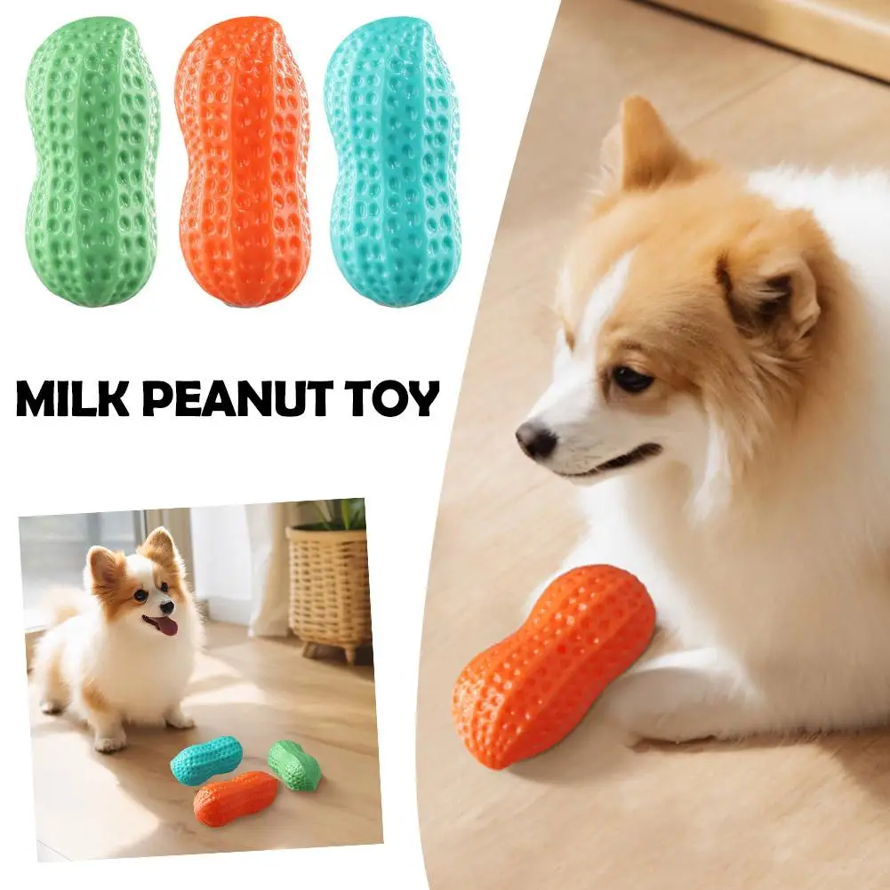 Vocal Peanut Dog Toy Dog Chewing Toy Bite-resistant Training Grinding Supplies Toy Molar Toy Pet Interactive Ball Teeth Pea E6x7