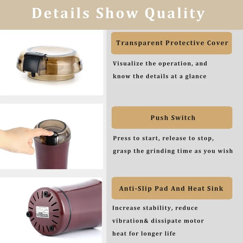 A83X-مطحنة صغيرة متعددة الوظائف بسعة 1 لتر للتوابل والحبوب والأعشاب الطبية-200 وات قابس الاتحاد الأوروبي #4