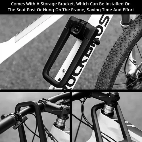 Imagen 2 del producto Candado para bicicleta ROCKBROS, candado de silicona en forma de U resistente al cizalla hidráulica, candado antirrobo para motocicleta, accesorios eléctricos para bicicleta