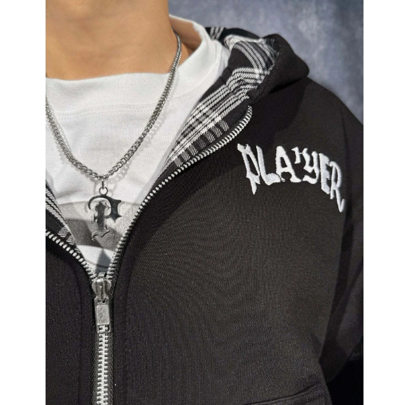 Ins Harajuku Kapuzenpullover Frühling/Herbst Neuer Stil Trendige Marke Lässige Vielseitige Arbeitskleidung Kariert Unisex