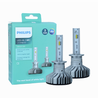 Philips LED H1 Ultinon LED Auto Hi/lo Beam 6000K Cool White Light +160% Brighter Headlight Compact Design 11258ULX2, Pair