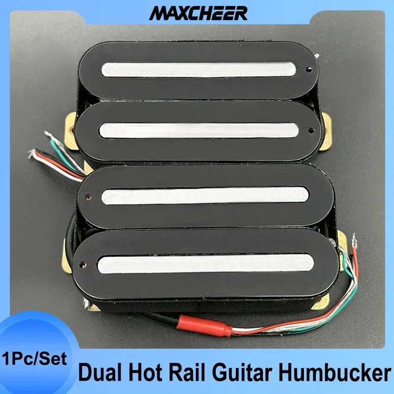 Super Power Dual Rail Electric Guitar Humbucker Pickup N-10K/B-16K Double Coil Pickup Coil Splitting Ceramic Pickup Black