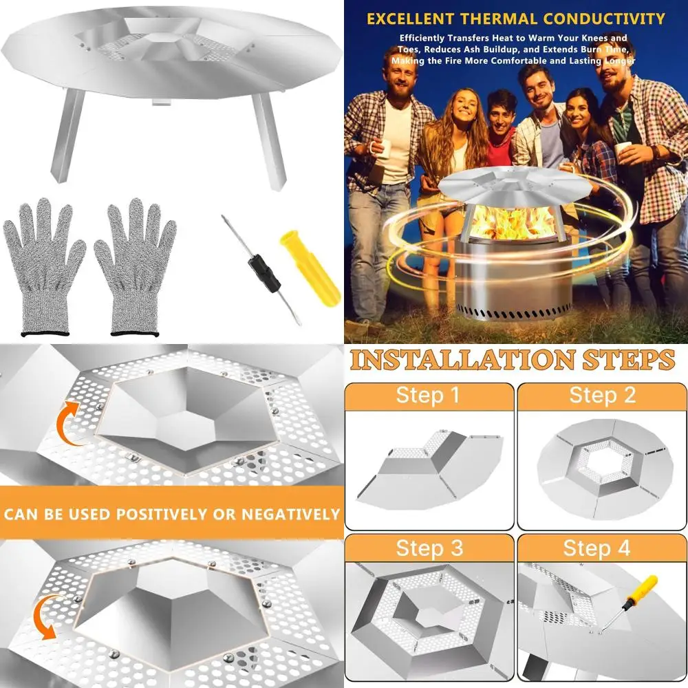 Enhanced Solo Stove Bonfire 19.5 Heat Shield with 3 Legs for Superior Heat Control and Efficiency