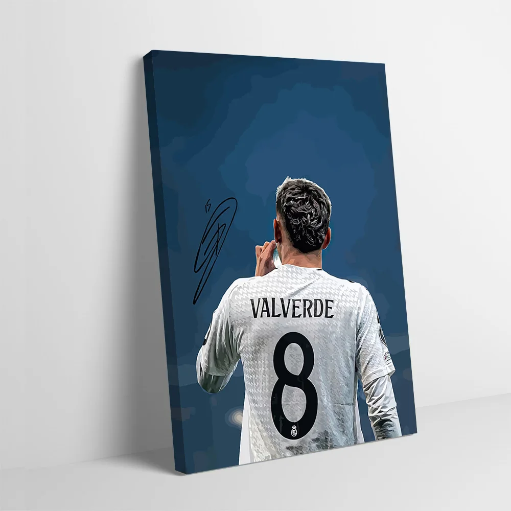 

Valverde Soccer Player Portrait Printing Poster Custom Pictures Wall Art Canvas Painting Gift for Modern Living Room Paintings