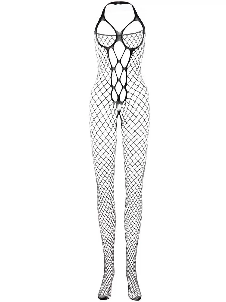 Seductive Strappy Bodystocking - Sheer Full-Body Open Crotch Cami Bodysuit for Women\'s Lingerie & Underwear Erotic Costumes BDSM