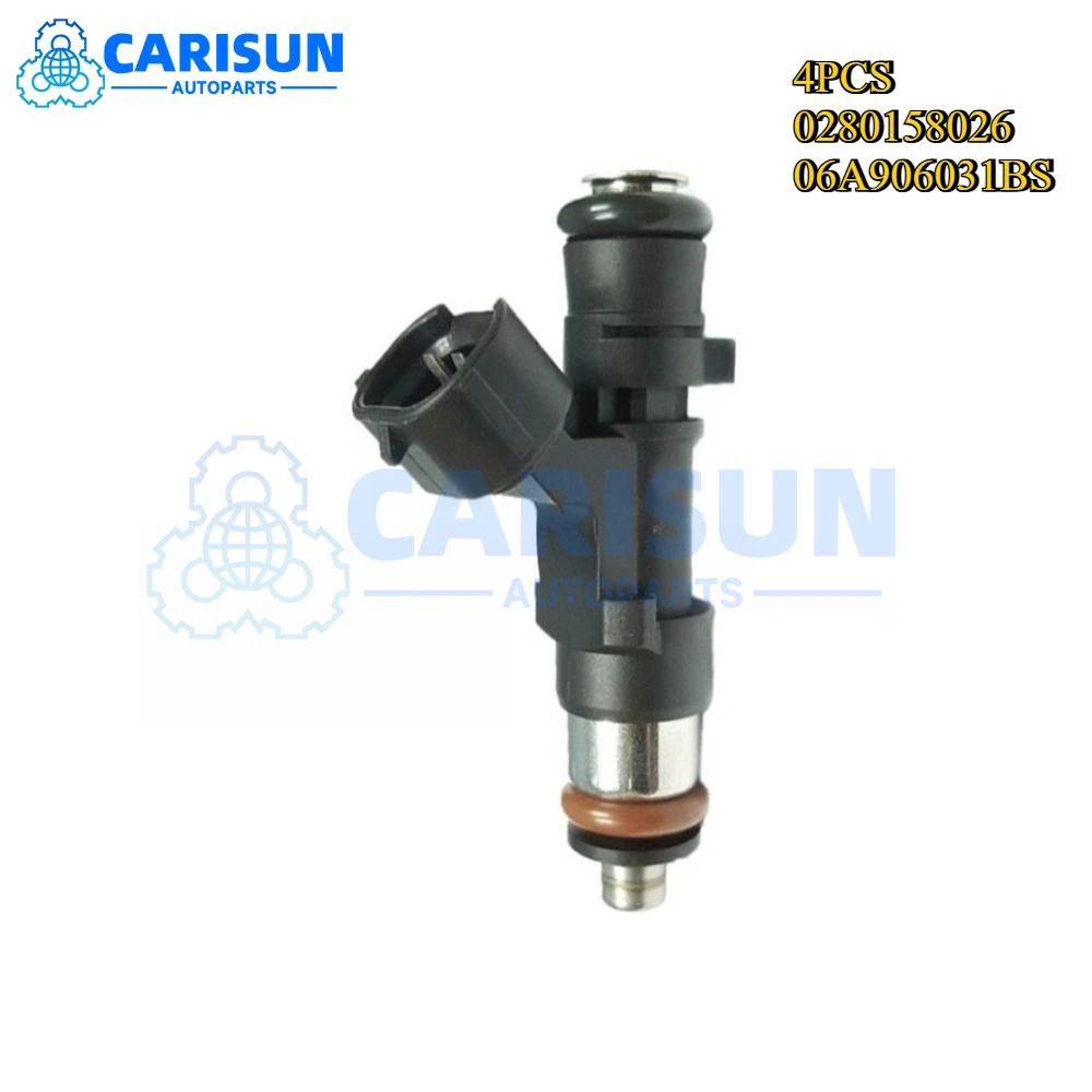 

4Pcs 0280158026 Fuel Injectors For Volkswagen VW Beetle Golf Jetta Golf City 2.0L L4 2004-2010 06A906031BS FJ670