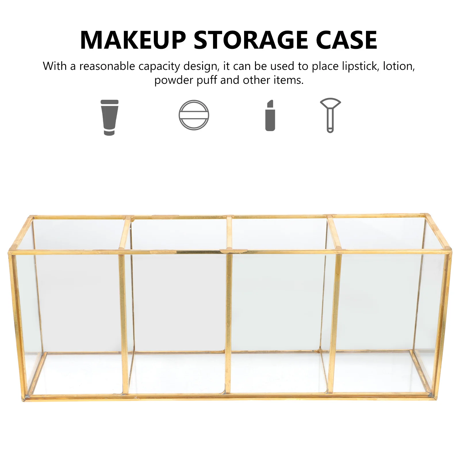 

Storage Box Makeup Organizer Large Capacity Desktop Case for Lipstick Lotion Powder Puff Easy Open Close