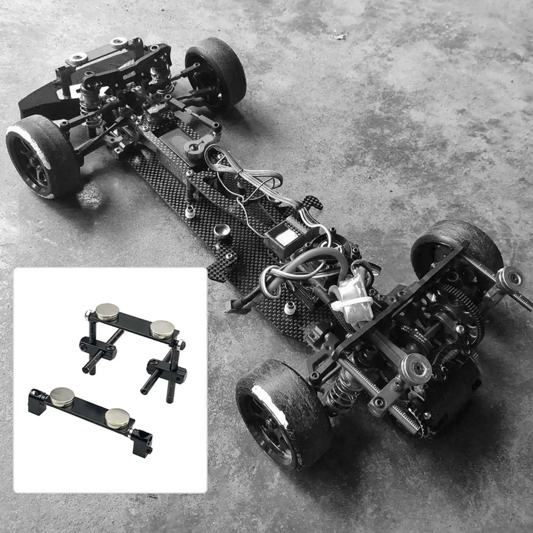 FBIL-2X Flat Magnet For RC Car Body Shell Mount Kit For Tamiya TT01 TT02 HPI Sakura 1/10 RC Racing Car Touring Car Black