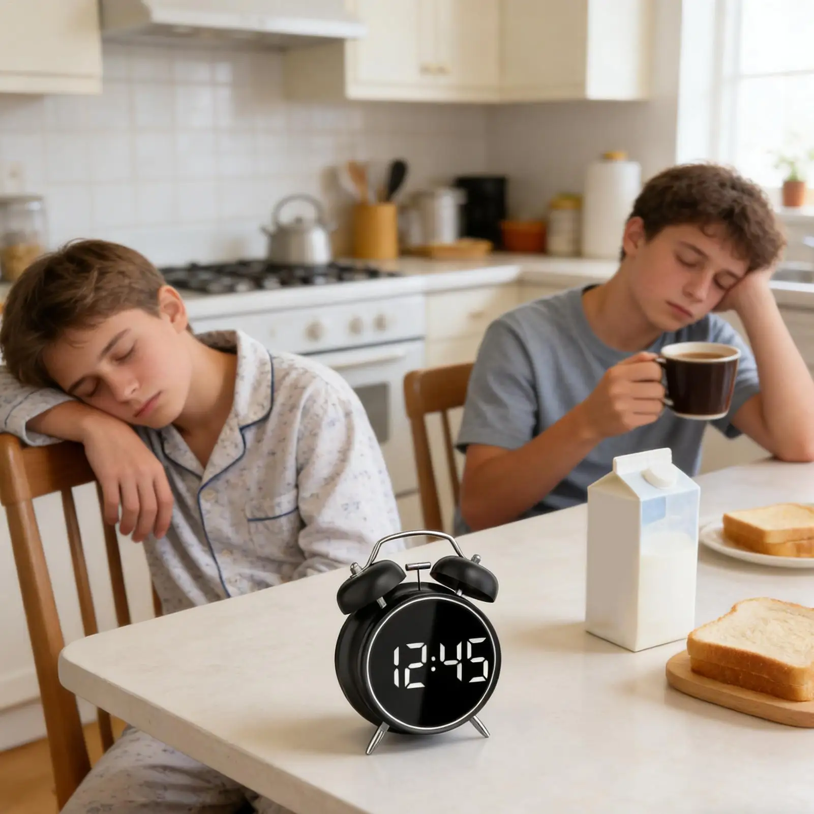 Alarm Clock For Heavy Sleepers Extra Loud Time Display Twin Bell Decor 6.3 X 4.33 Inch Soft Light Vintage Digital Non Ticking