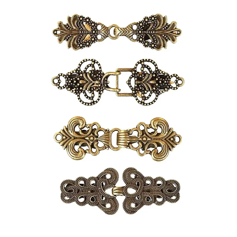 1 Set Vintage Cardigan Collar Clips Holder Fashion Women Decor Shiny Crystal Cape Cloak Clasps Fasteners Buckle Brooch Clip