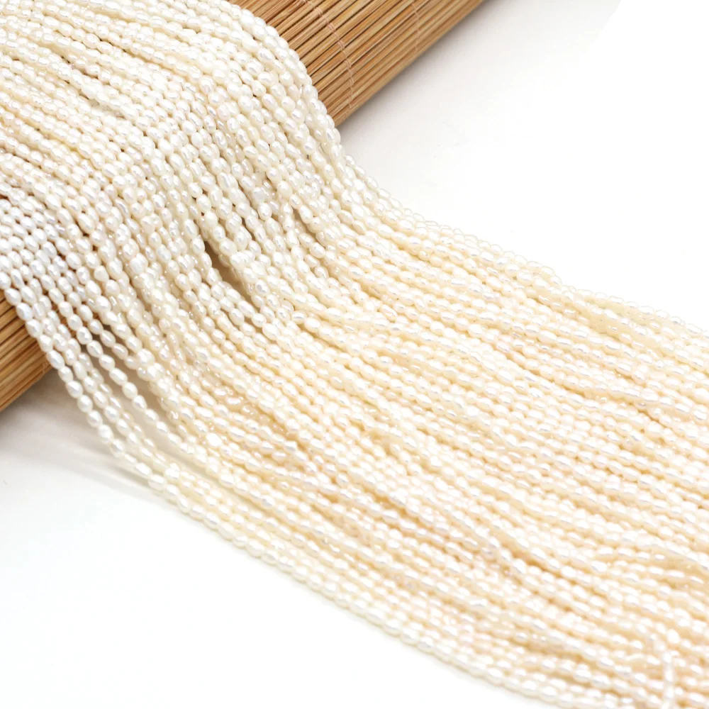 2-2.5mm White Rice Pearls Natural Freshwater Pearls Spacer Beads for Jewelry Making Supplies DIY Necklace Bracelet Accessories