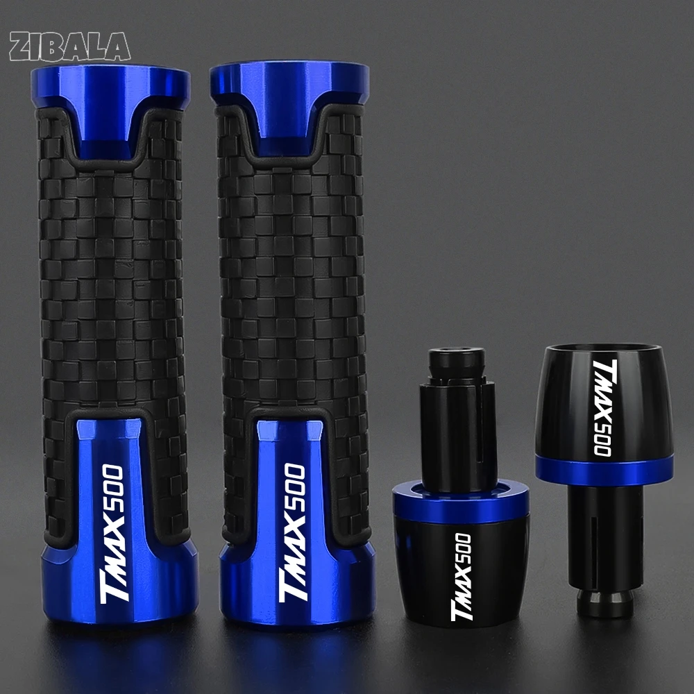 

For YAMAHA TMAX 2012 2013 2014 2015 2016-2020 2021 Hand Grips with Bar End Weights Non-Slip Handle Throttle Grip Slider Plug Cap