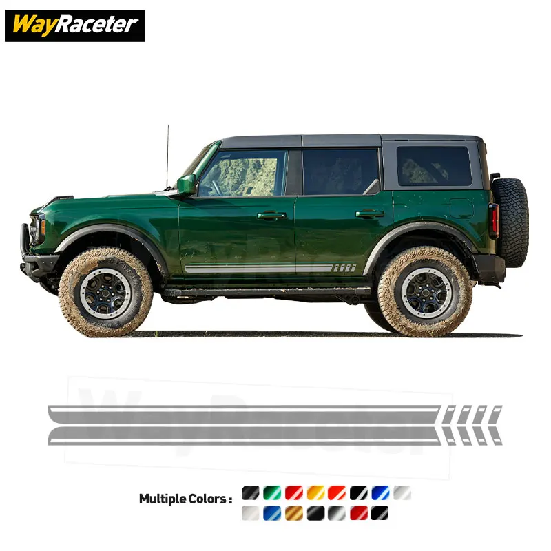 Carbon Fiber Vinyl Pope Franics Center First Edition Door Side Stripes Sticker For Ford Bronco 4-door 2025 2022 2023 2024 2020+