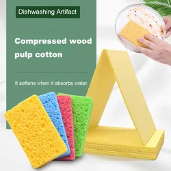 Compressed wood pulp Cotton Cleaning sponge blocks Magic wipe away stains natural wood pulp dish cloths kitchen cleaning supplie