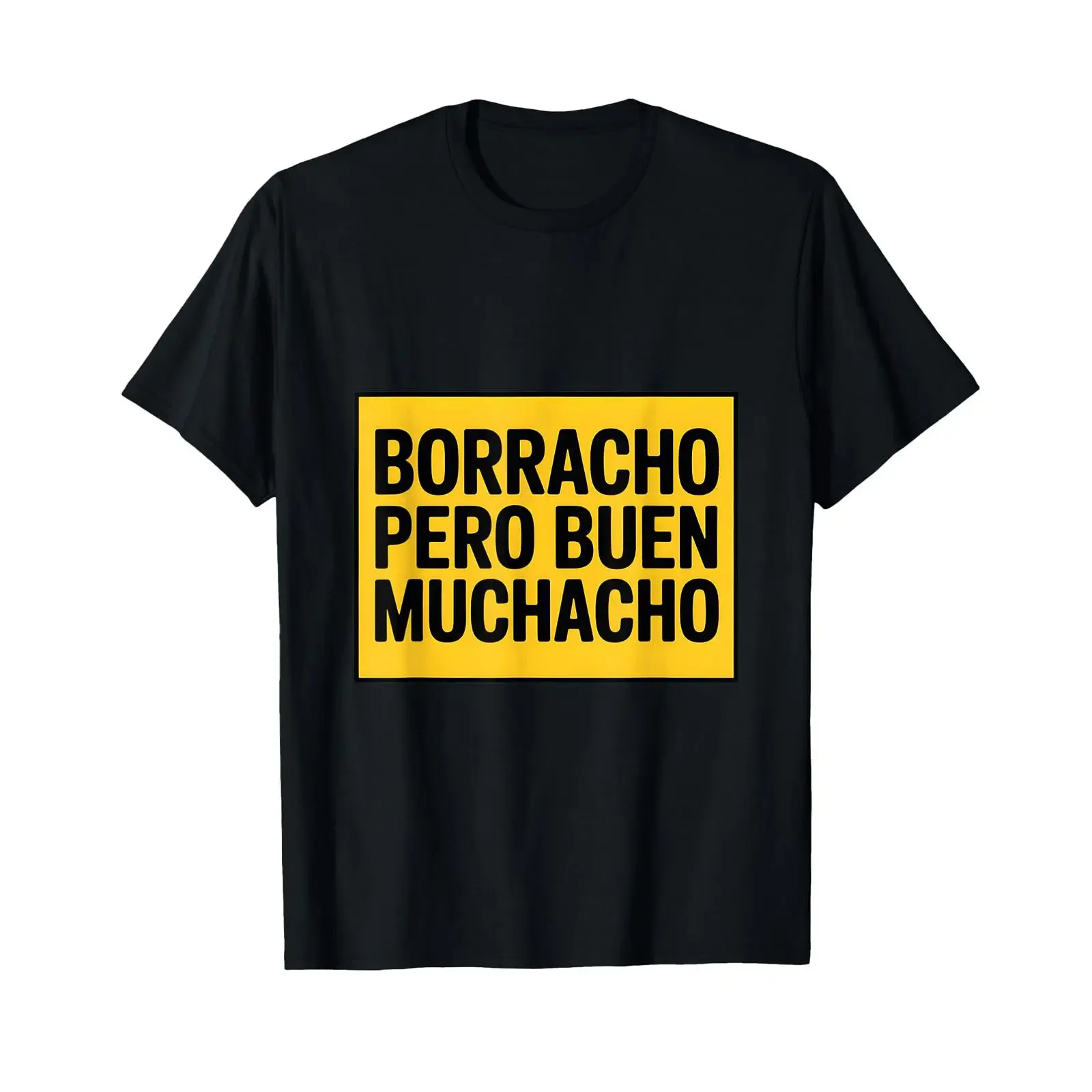 Футболка с забавной испанской фразой «Borracho Pero Buen Muchacho», винтажная, с эффектом потертости, унисекс, эластичная, удобная, универсальная, мужская.