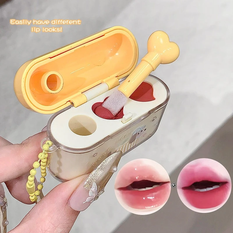 2-in-1 Dual-effect Lip Gloss,matte & Mirror Dual-tone Lipstick,Bluetooth Earphone Design, Long-lasting and Non-fading.