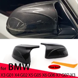 2x Rear View Side Case Trim M Style Car Rearview Mirror Caps for BMW X3 G01 iX3 X4 G02 X5 G05 X6 G06 X7 G07 G08 2018 2019-2023