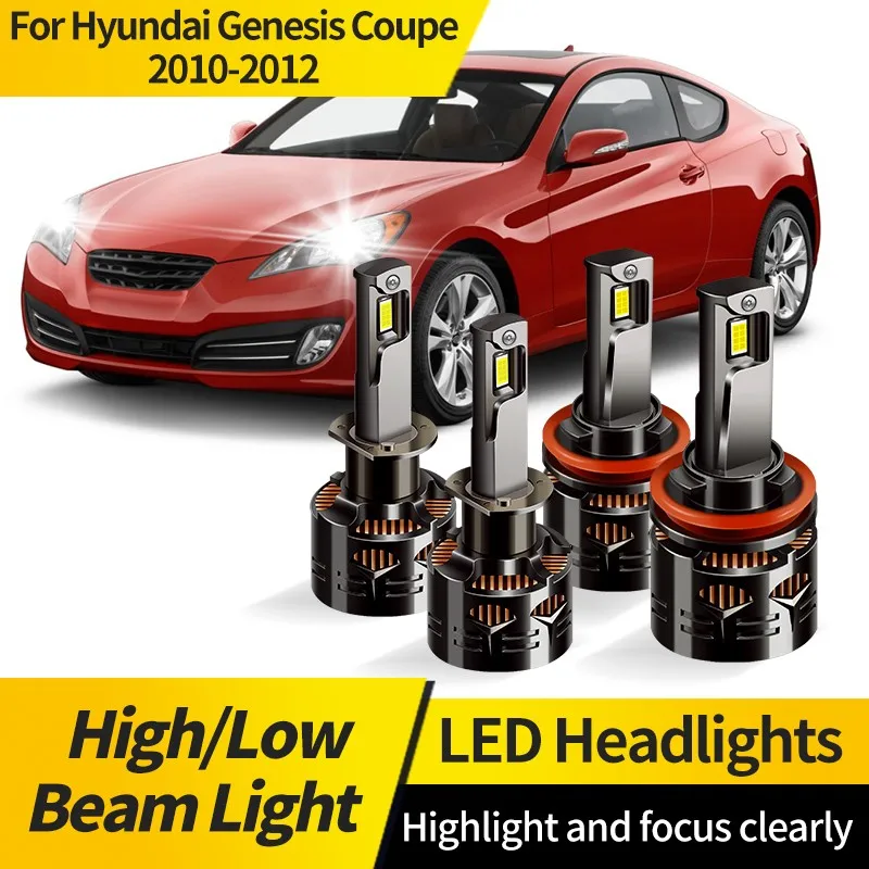 

2PCS For Hyundai Genesis Coupe 2010-2012 H1 LED Headlight Bulb 6000K White Super Bright H11 Hi/Lo Beam Lamp Auto Headlamp Lamp