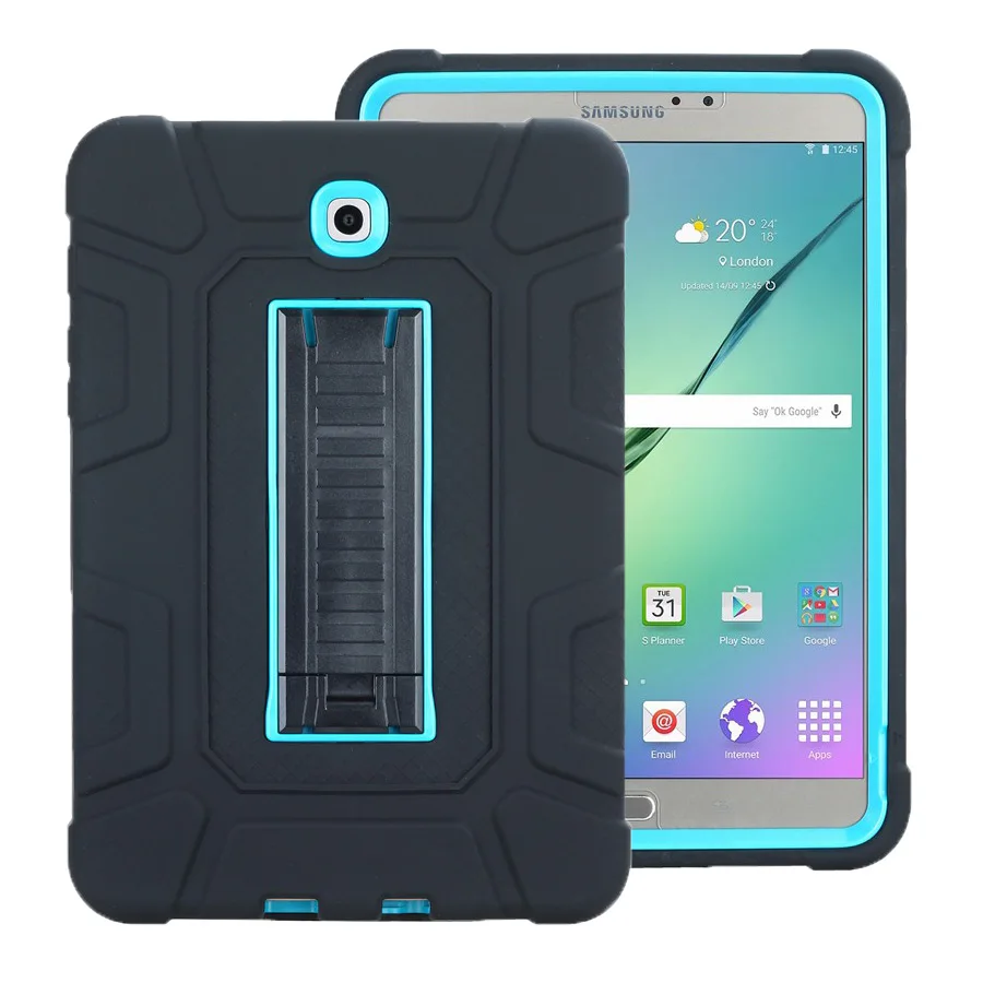 Kickstand Shockproof Protective Case for Samsung Galaxy Tab S2 8.0 inch SM-T710 T715 T713  New Heavy Duty Armor Case +Film+Pen