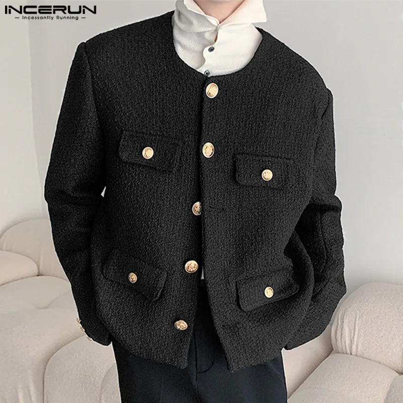 Fashion Casual Style Tops INCERUN 2024 New Men\'s Short Fit Solid Color Coats INCERUN Stylish Well Fitting Hot Sale Jackets S-5XL