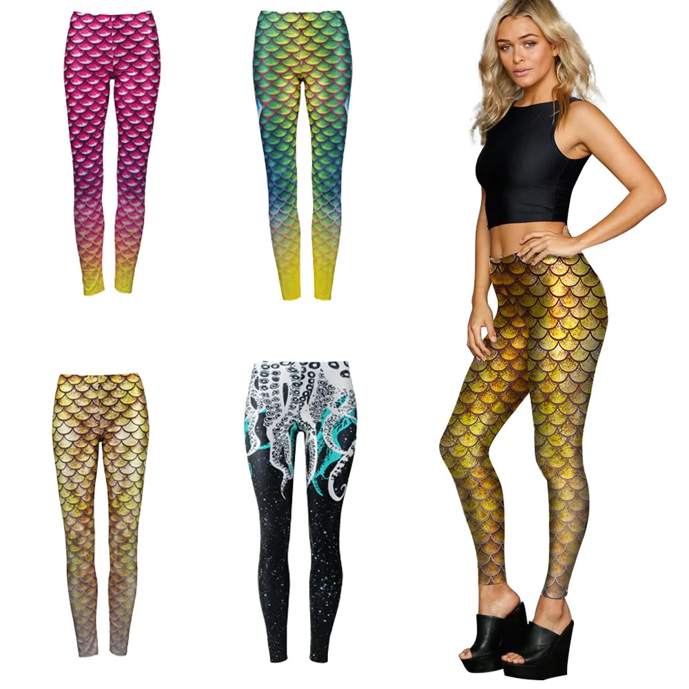 

Zawaland Fashion High Waist Fitness Leggings Women Mermaid Leggins Female Casual Strength Skinny Legging Pencil Pants