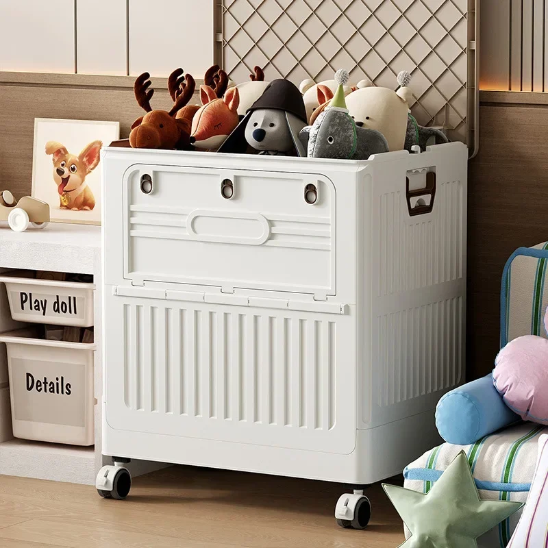 

Clothes storage box Large capacity household flip storage cabinet Large foldable basket Clothes dust-proof finishing locker