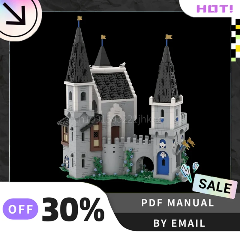 [2492PCS] MOC personalizzato draghi bianchi castello Creativo Building Blocks Set STEM Giocattoli educativi Modello di costruzione Kit Regali