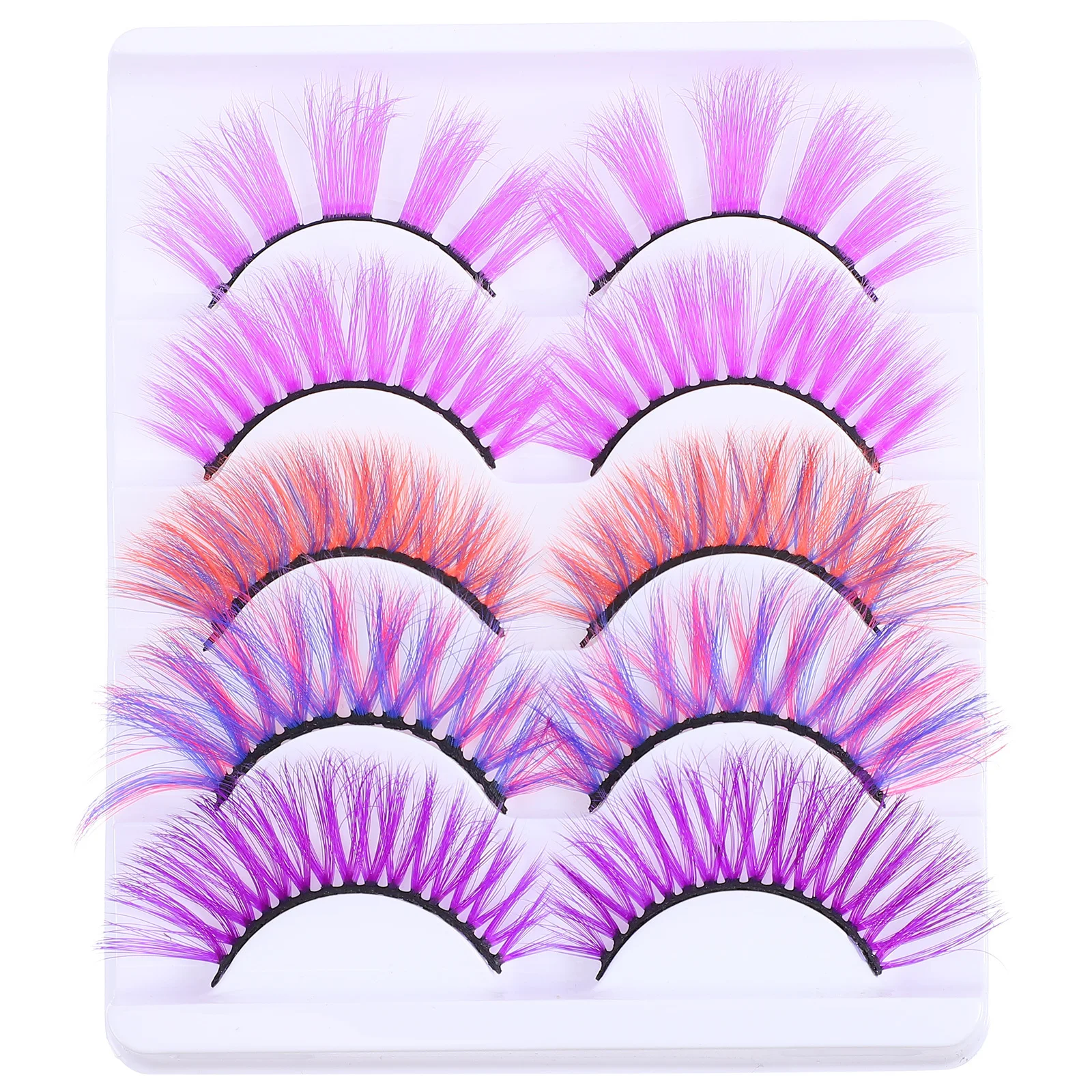 10 قطعة ثلاثية الأبعاد الرموش الملونة قسط سميكة رموش اصطناعية للمناسبات الخاصة خفيفة الوزن الريش يشعر كاذبة رمش مجموعة #4