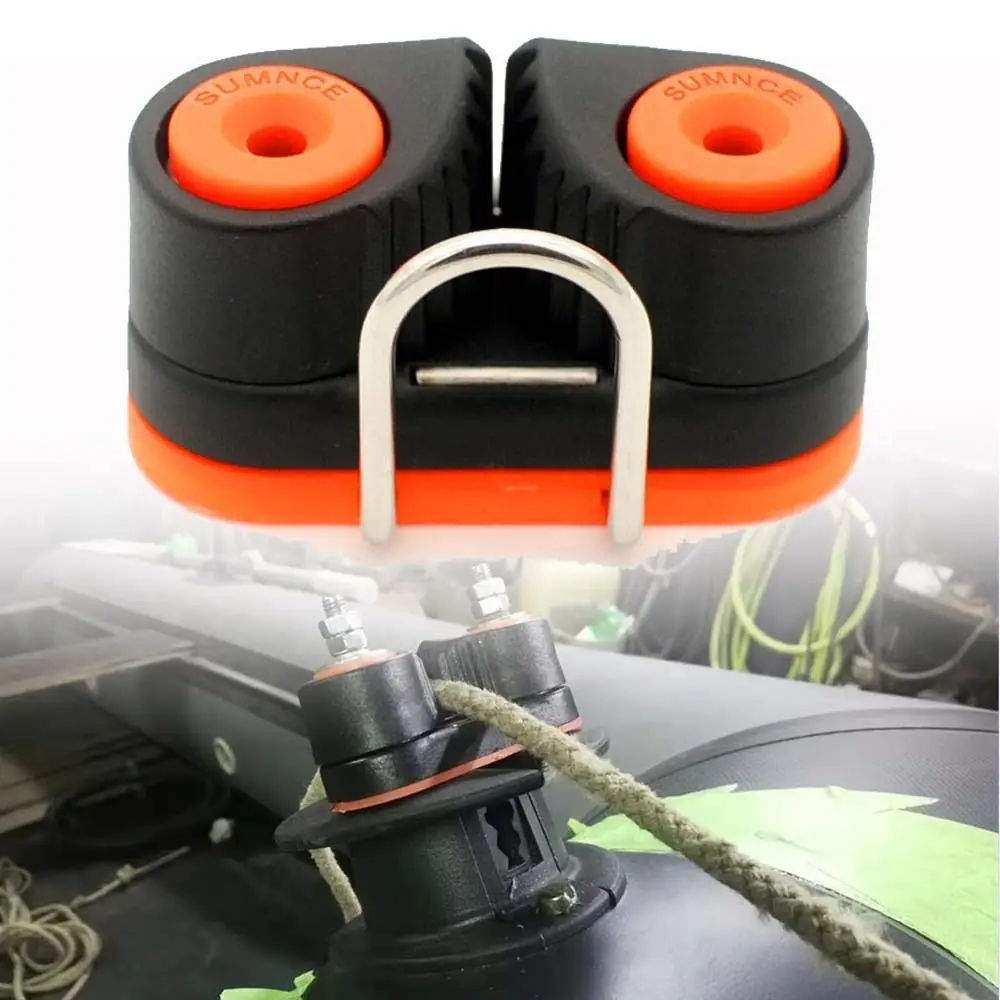 Durable Ball Bearings Nylon Rope Clamp Kayak Marine Hardware Fast Entry Cam Cleat with Leading Rings Boat Cleats