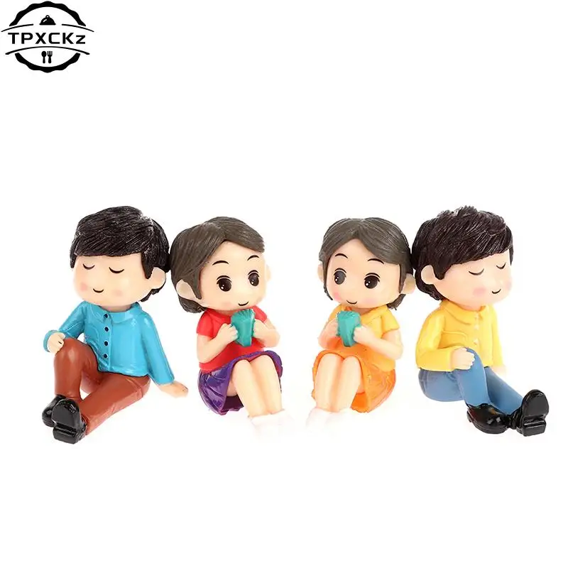 2pcs Lovers Couple Miniature Mini Doll DIY Terrarium Figurines Fairy Garden Decor Valentine\'s Day Gift Wedding Cake Topper Decor