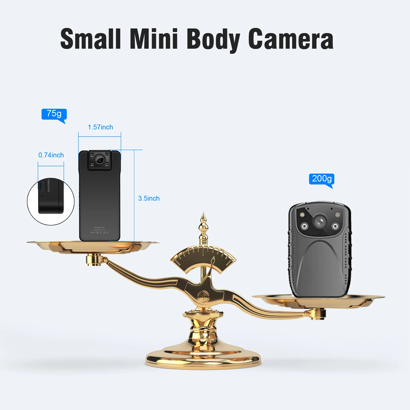 Vandlion A50 Digital Mini WiFi Camera with Back Clip Wireless Remote Control HD 1080P IR Night Vision Sports DV for Riding