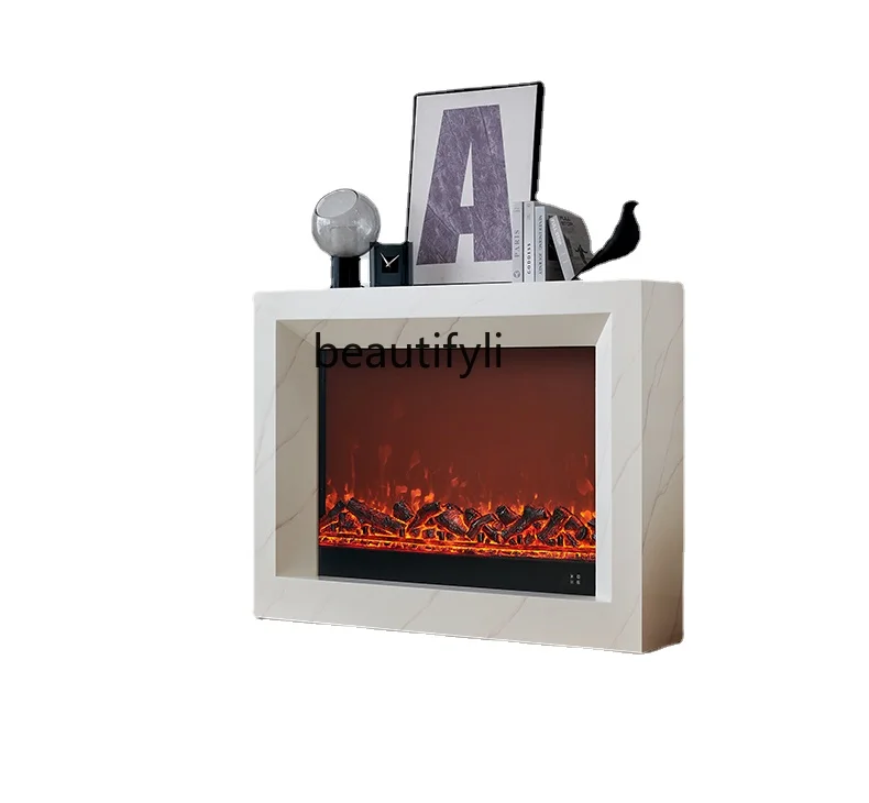 

Fireplace 1.2/1.5M Modern Minimalist Electronic Fireplace Home Marble Color Curio Cabinet Heating TV Cabinet furniture