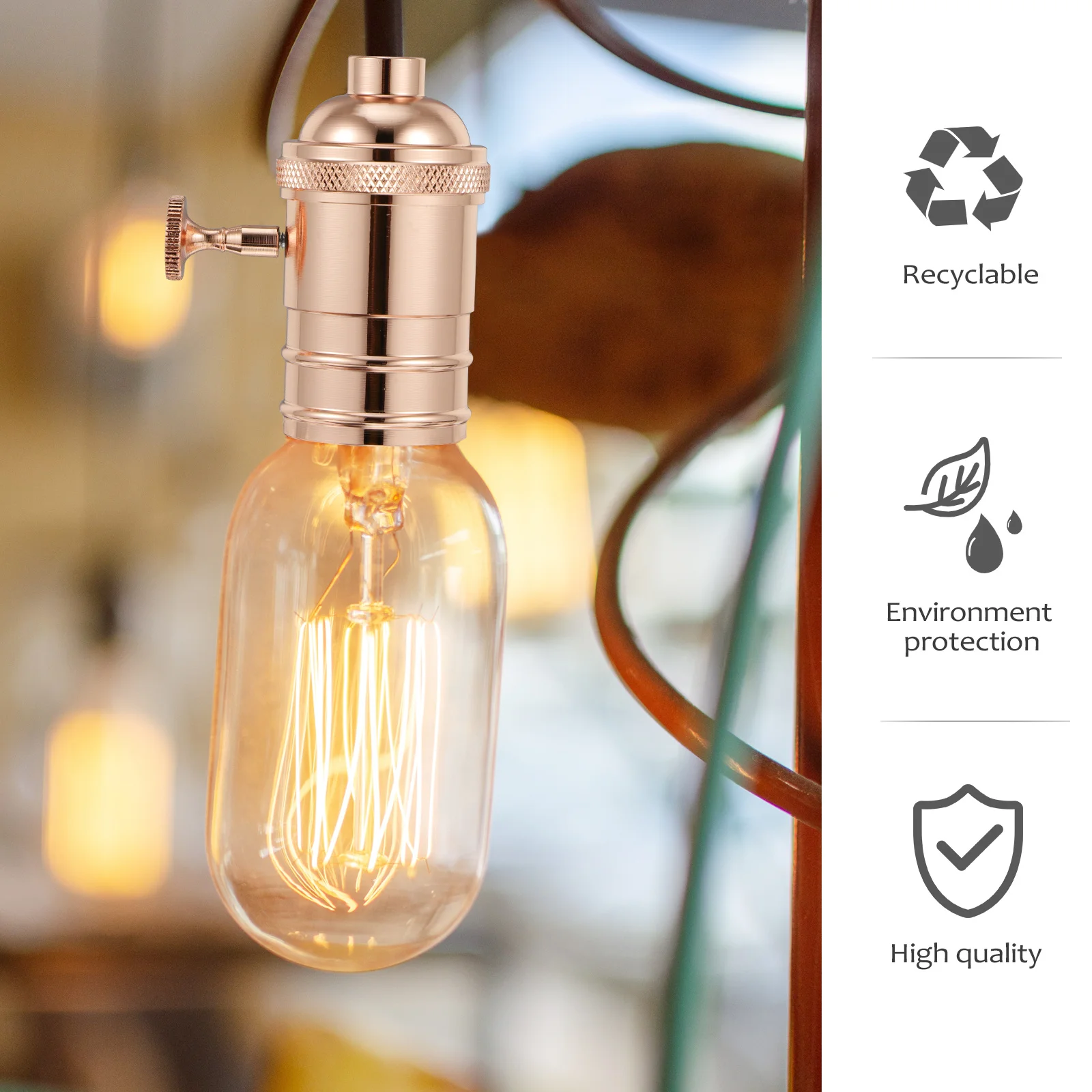 

Vintage Pendant Lamp Holder Retro Die Casting Light Socket Easy Install DIY Decorative Lighting Hanging Lamp Holder