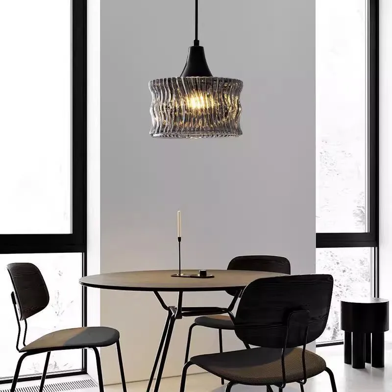 

Full copper bedside pendant light, entrance hall, dining table, bar counter, glass single head long line pendant light