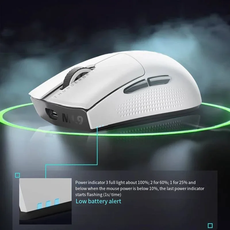 Imagem -02 - Thunderobot Ml903 Wireless Thri Mode Lightpeso Mouse 4k Gaming Mouse Paw3395 Base de Carregamento Magnética 26000dpi