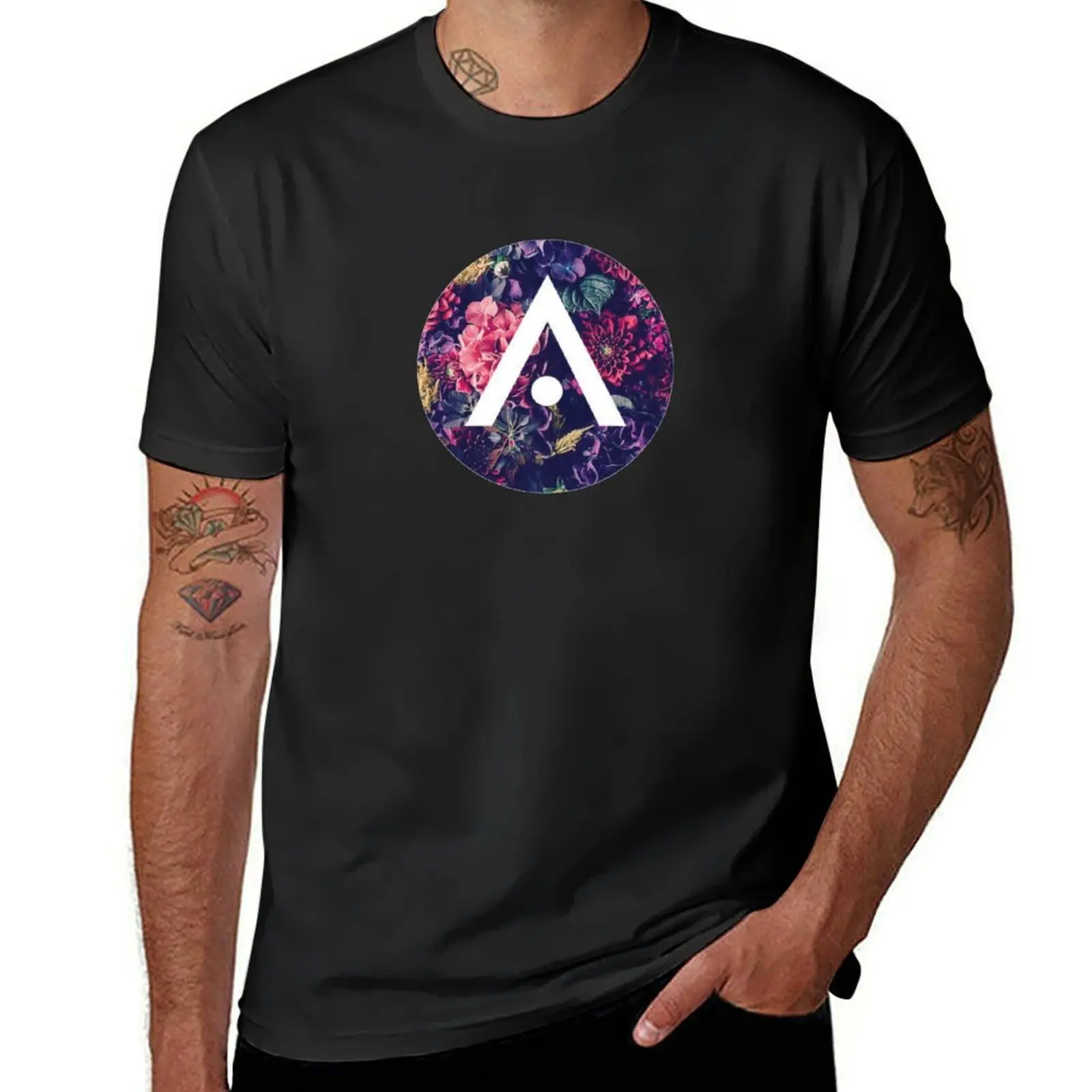 Dark Purple Floral Aveda Logo T-Shirt summer tops sublime anime clothes korean fashion plain t shirts men