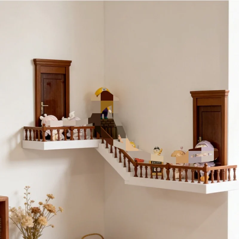 Wall Decorative Shelves Art Creativity Ornament Shelf Miniature Staircase Wall Shelves Living Room Corner Home Accessories