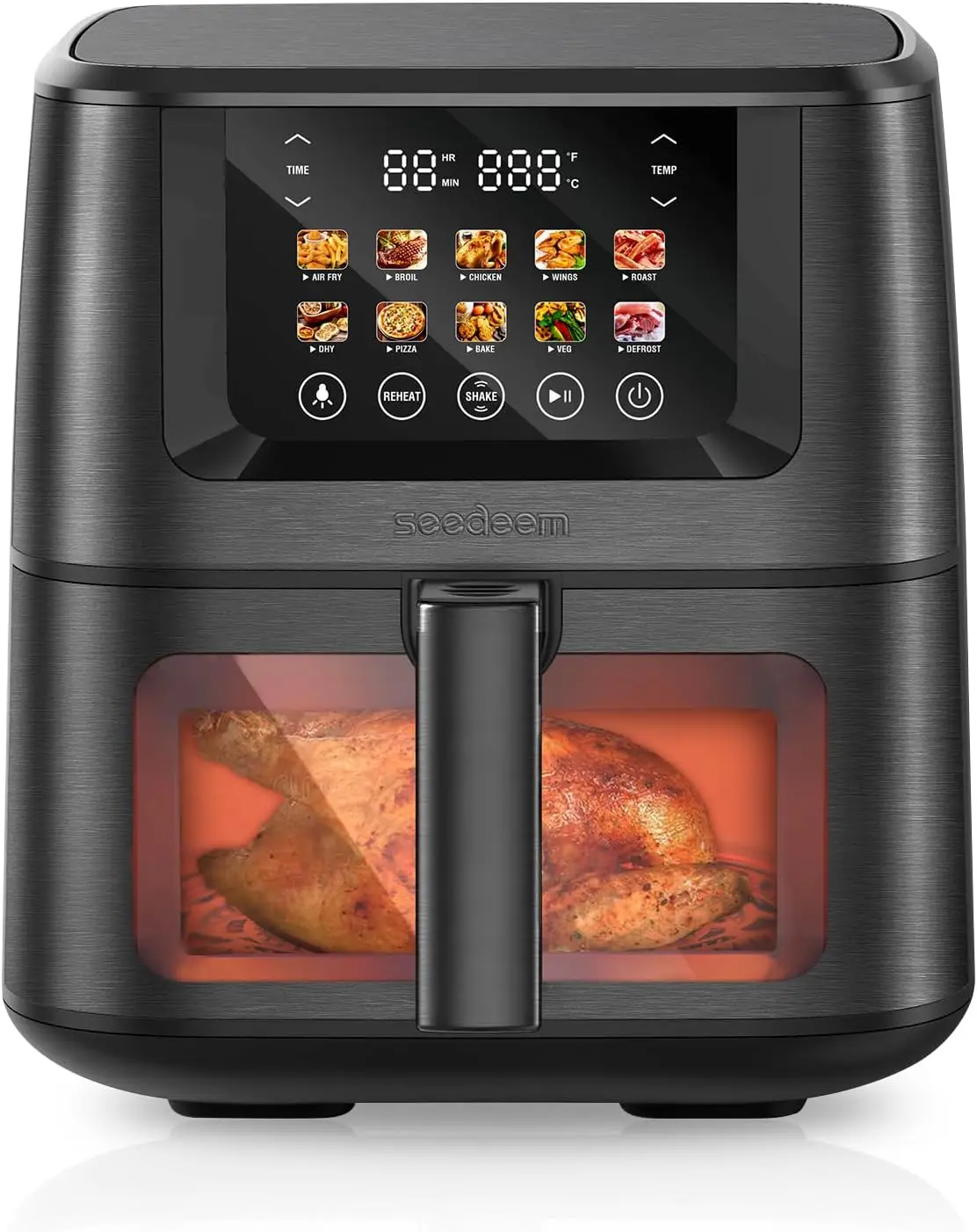 

SEEDEEM Max XL Air Fryer, 8 Quart, 10-in-1 Hot Air Fryer Oven with Color LCD Display Touchscreen