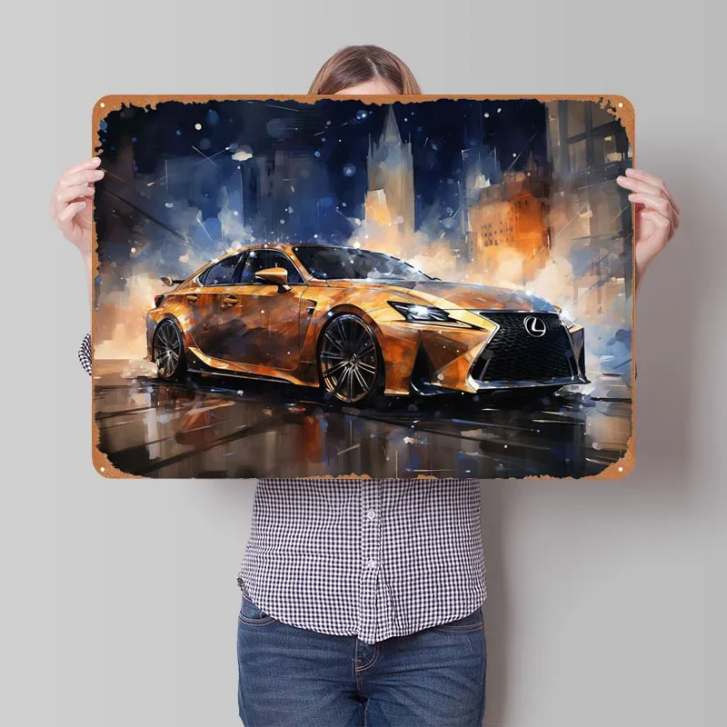 My Lexus GS F Car Sign Wall Art Decor Vintage Metal Tin Sign Plaques for Garage Wall Decoration Gamer Room Decoration Coffee Bar