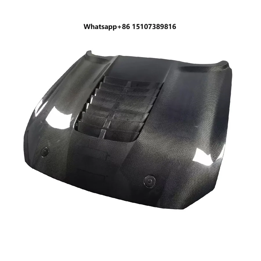 New Modified GT500 Style Carbon Fiber Front Engine Hood Vent for  S550.1/S550.2 2015-2023 with Screws