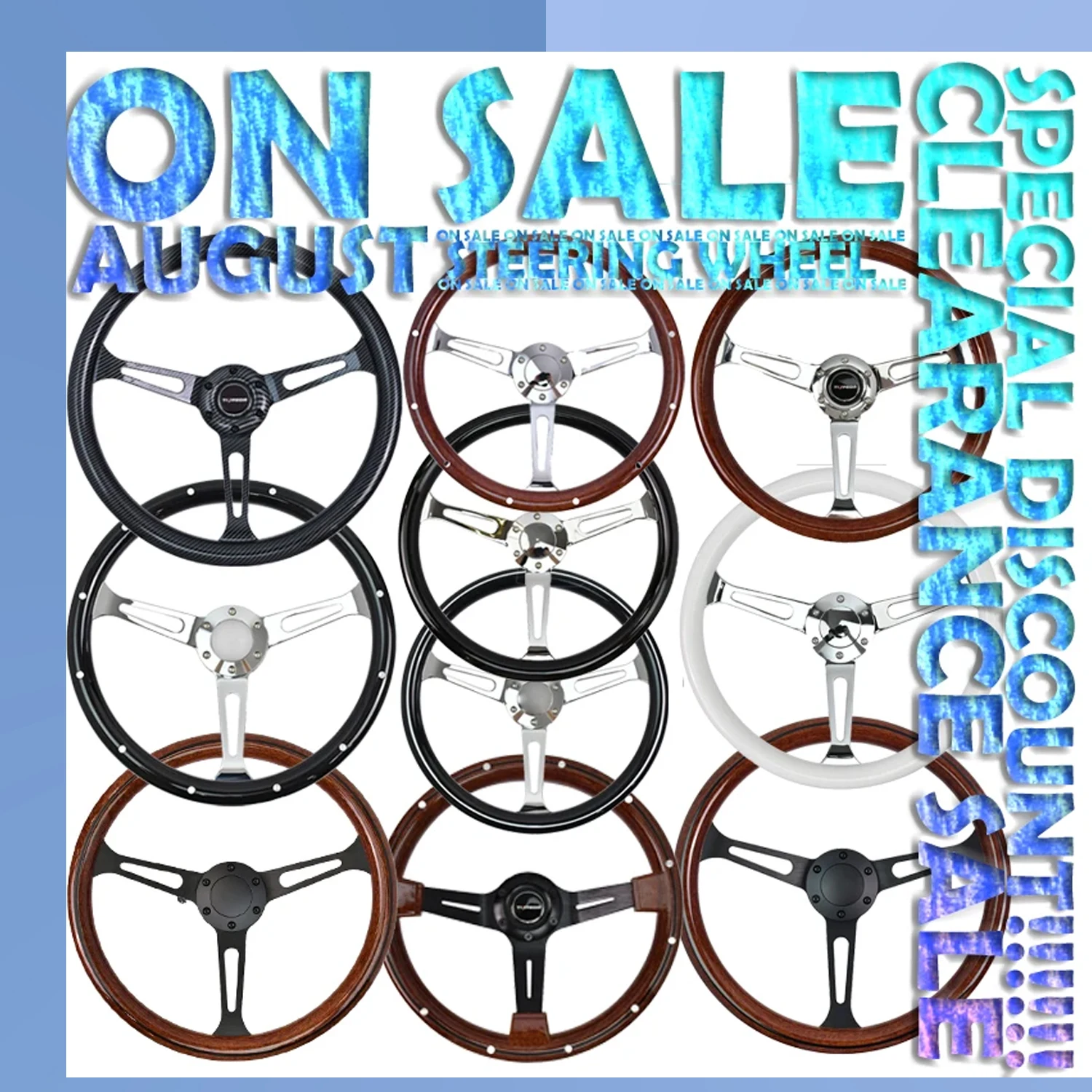 Great Discount Sale Universal Chrome Silver ABS/Micro-fiber Brown Steering Wheel 350mm