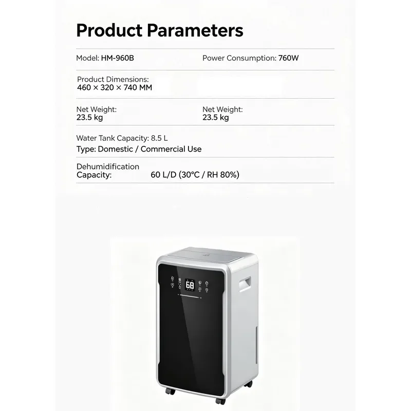 New Design Electric Plastic Refrigerative 70pt/day Portable Dehumidifier Big Water Tank for Household Basement Moisture Proof