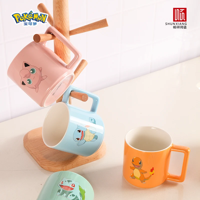 Shunxiang Pokemon Ceramic Cup Coffee Mug Microwave Dishwasher Safe Oven Refrigerator Compatible Cute Cartoon Ceramic Milk Cup