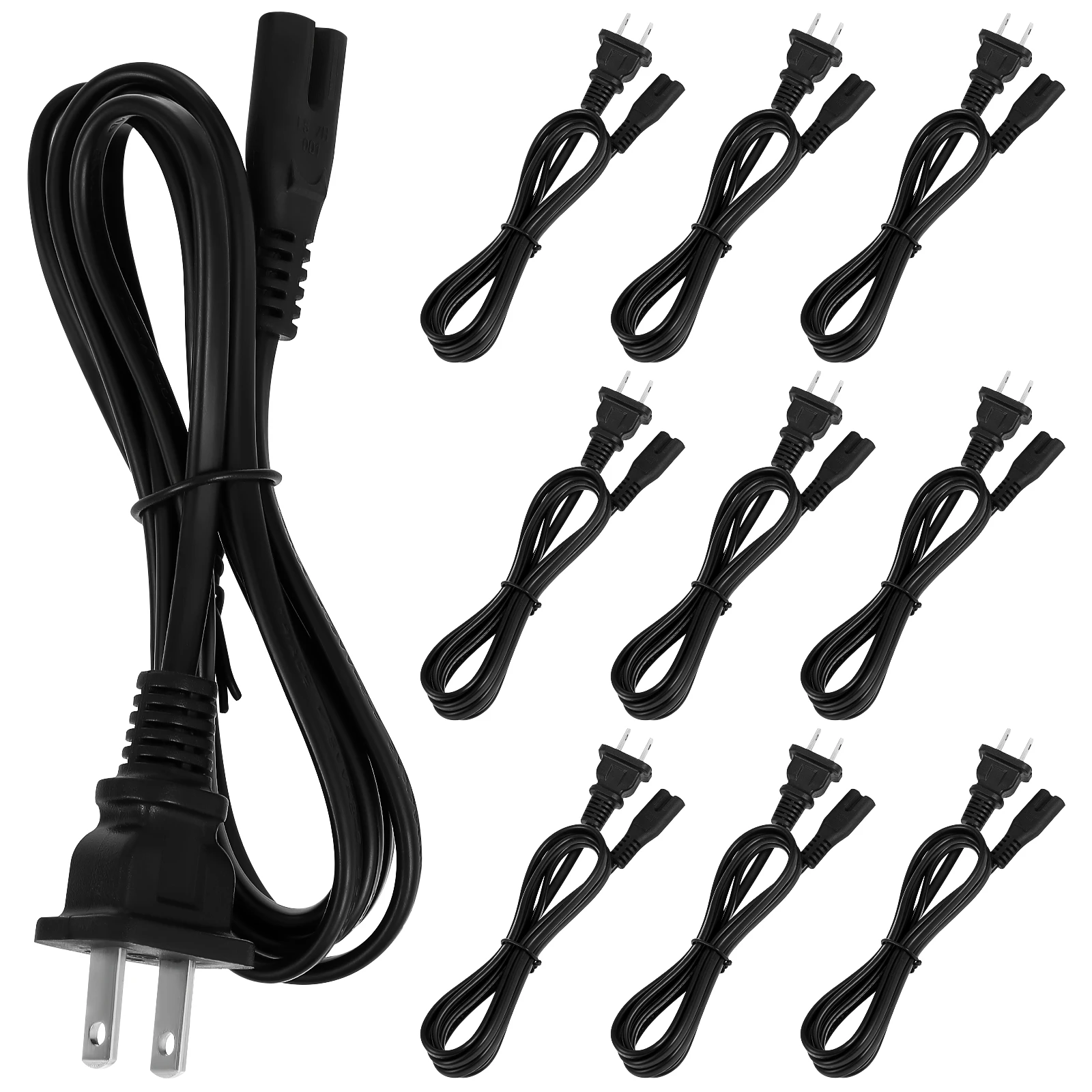 

10Pcs Power Prong Replacement Ac Cable for Lamp Appliance Long Lasting Flame Resistant 2-Prong Power