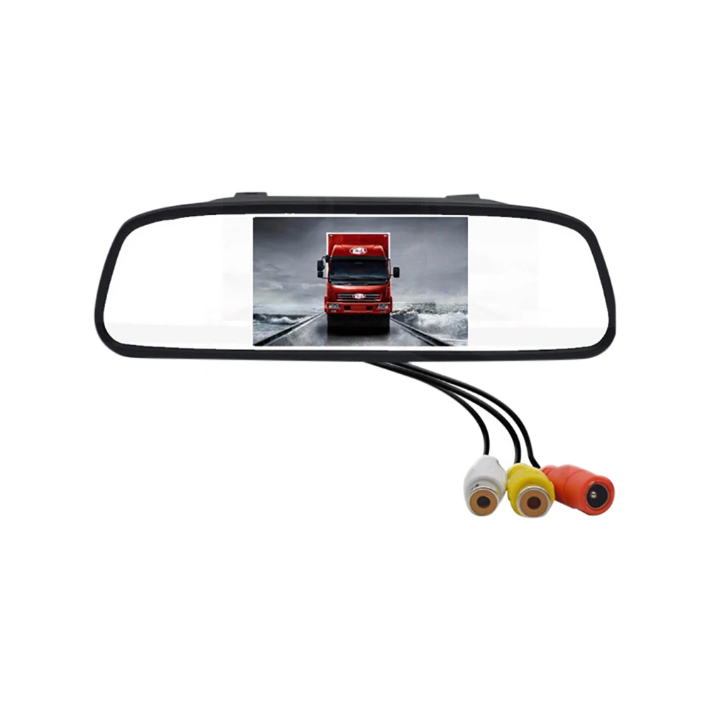 

12V Car Monitor Rearview Mirror Rear View Camera Parking Monitor 4.3 Inch Screen HD DVD Video Display Car Accessories
