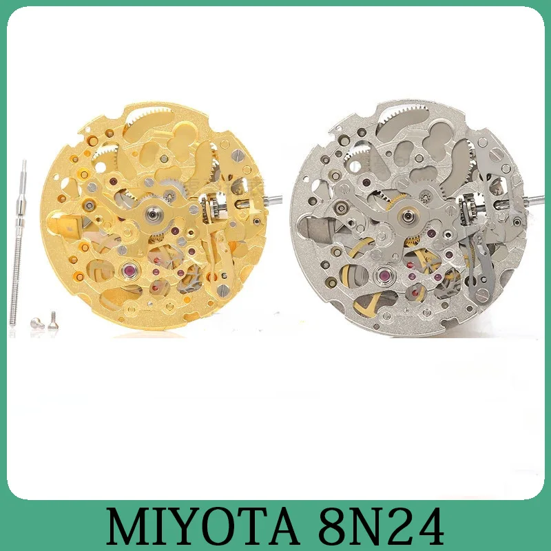 Japan Imported Brand New Miyota MIYOTA 8N24 Skeletonized Automatic Mechanical Movement Gold Color Silver Color